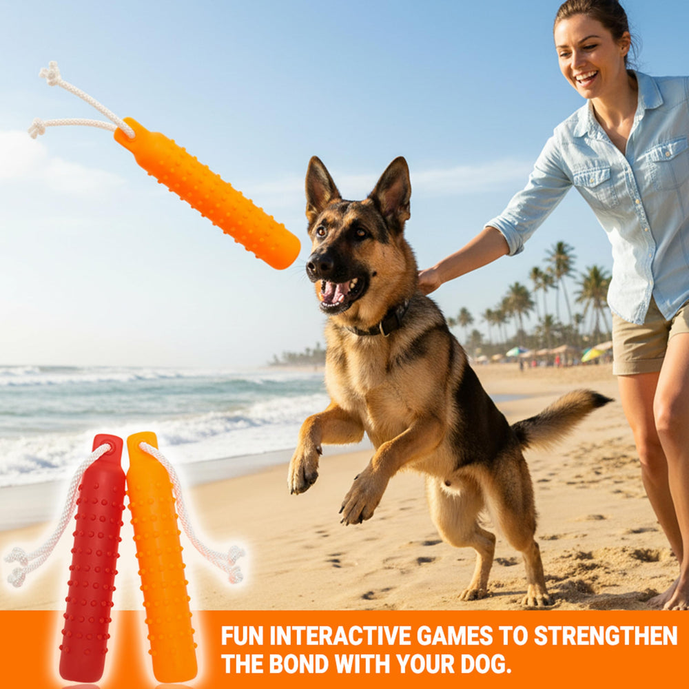 Segzwlor dog float toy-bright-orange-red enhances visibility for quick locating in pools or grass.