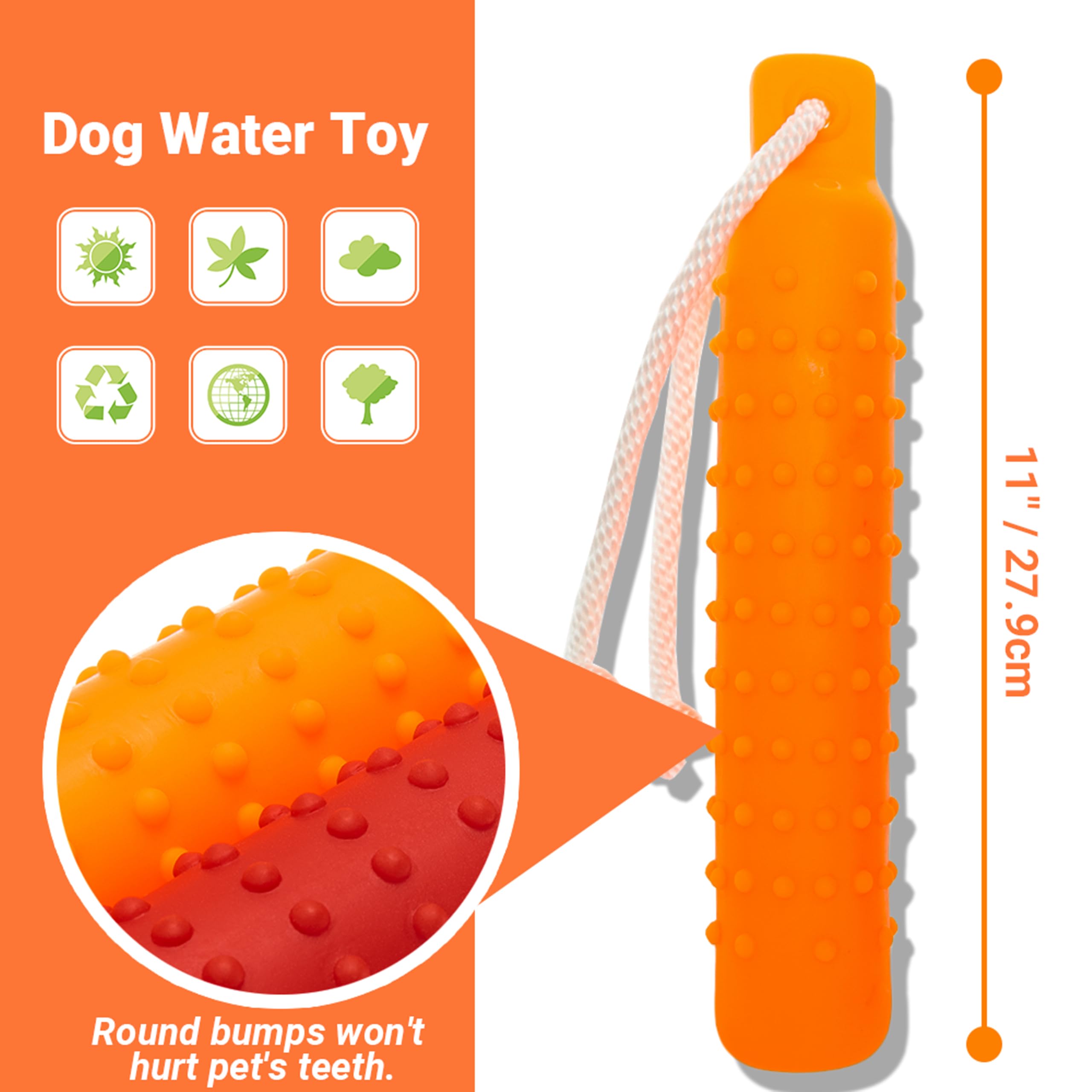 Segzwlor dog float toy floating-on-water supports fetch and dock diving during water play.