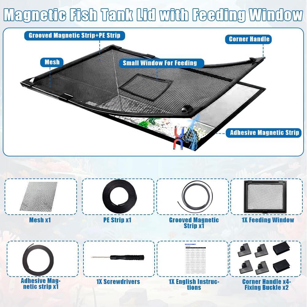 SEILETOO high-transparency aquarium cover cut to size for precise fit