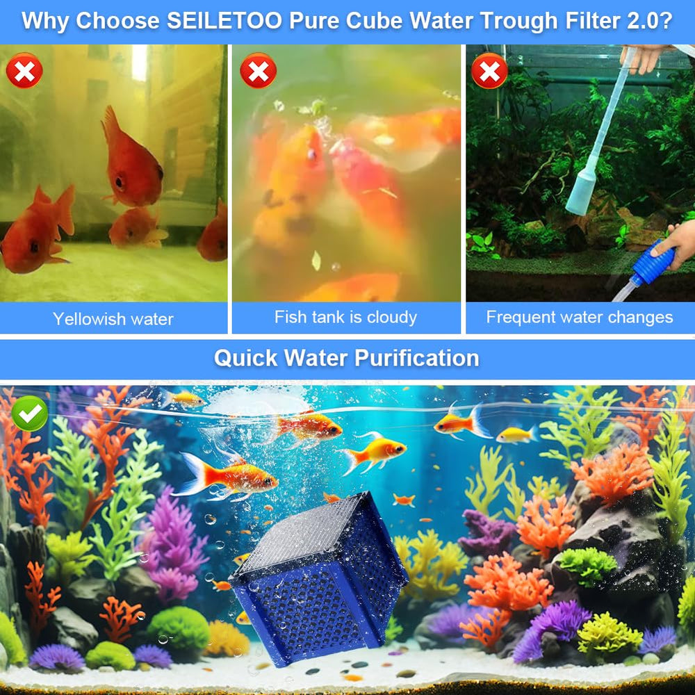 SEILETOO Pure Cube Water Filter for ponds supports clearer water and reduced odors.