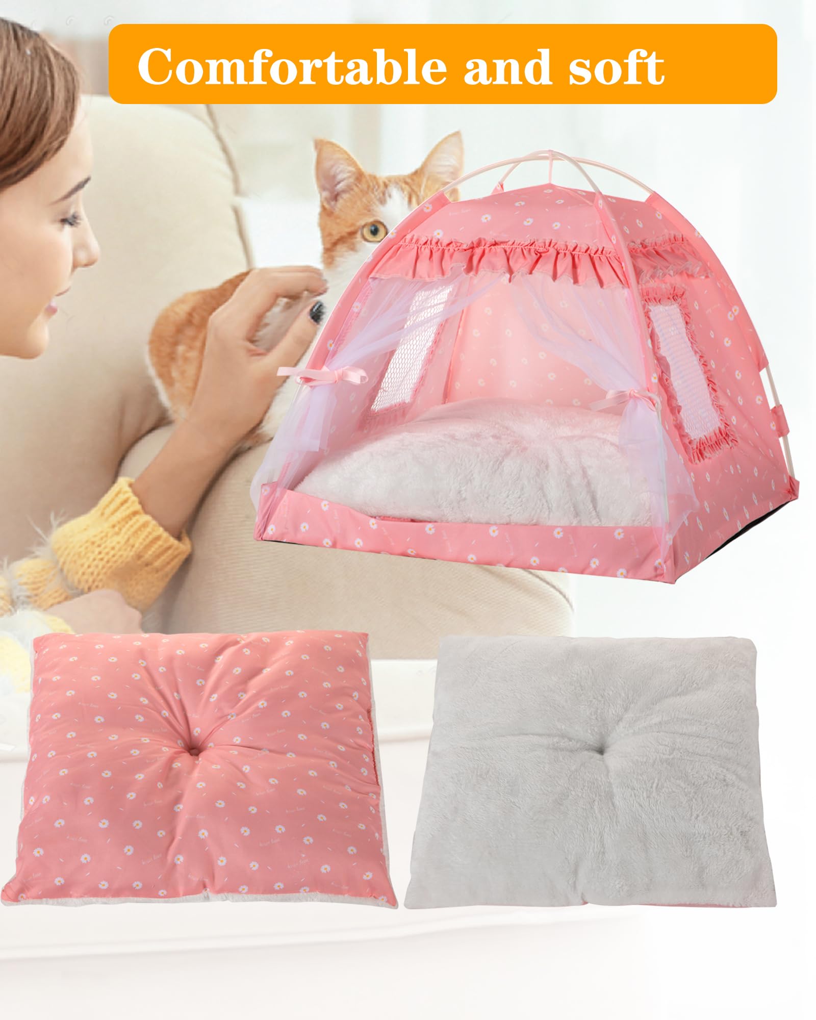 SEIMMIE tent is machine-washable with removable rods for easy cleaning.