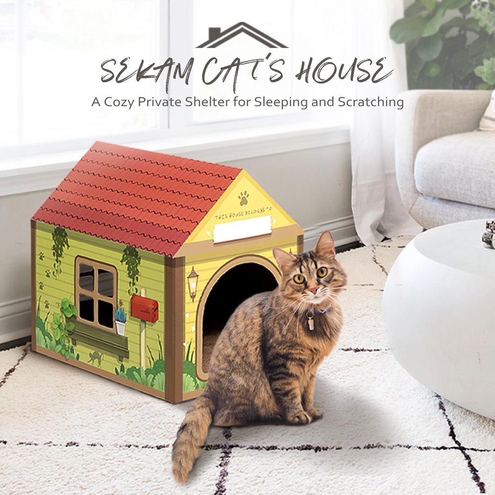SEKAM corrugated scratcher board promotes paw grooming and scratching