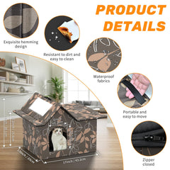 SELBATON outdoor cat house soft mat removable for simple cleaning
