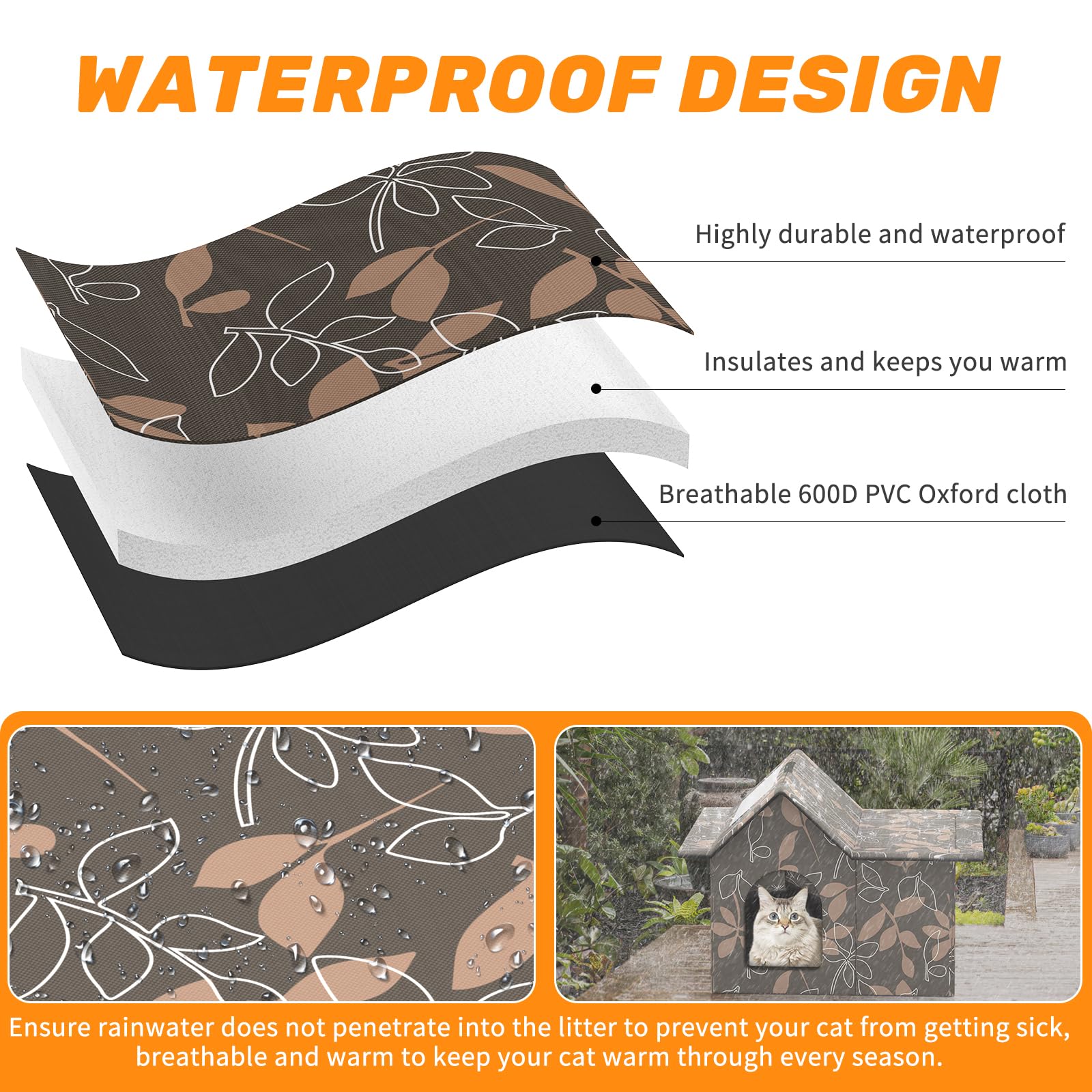 SELBATON outdoor cat house windproof thresholds shielding entryway