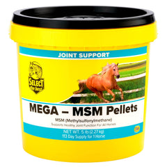 Select the Best Mega-MSM Pellets 5 lb bottle supports daily joint function and palatable feed mix.