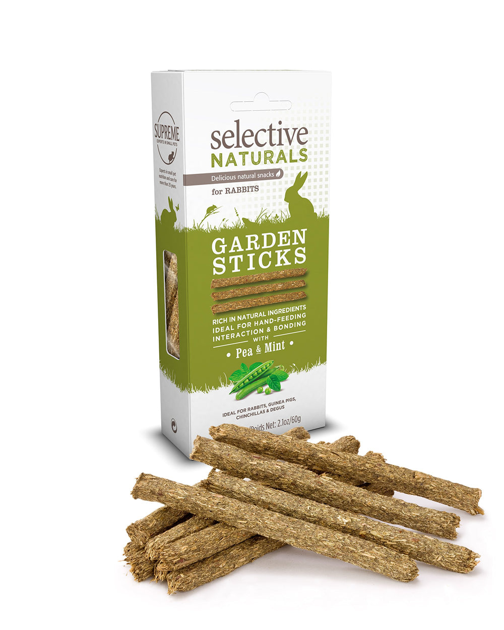 Selective Naturals Garden Sticks for rabbits; hand-feeding friendly, natural vegetable snacks