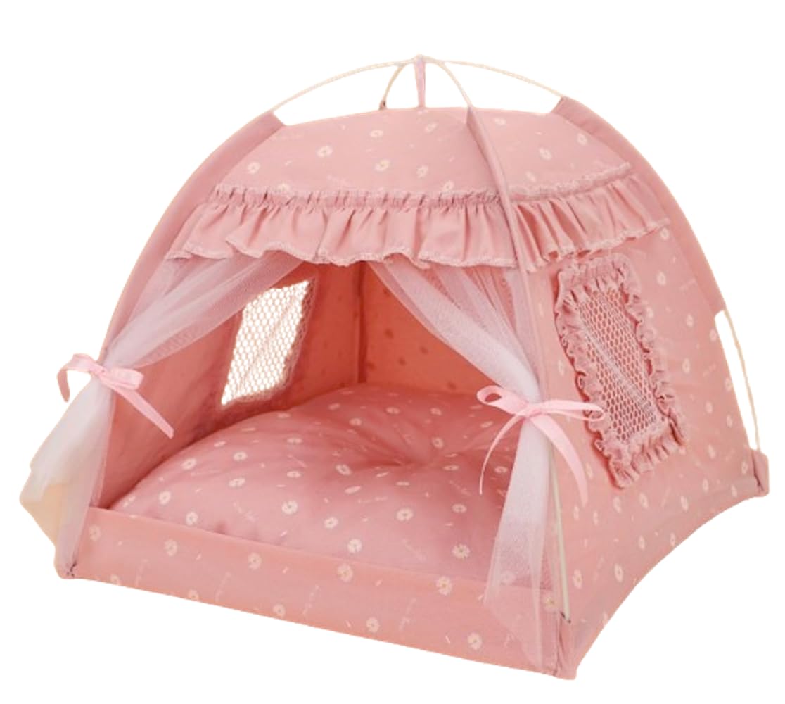 Selena cat bed tent is portable for indoor and outdoor relaxing.