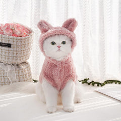 Selena bunny-ears costume pink, closure detail, quick on-and-off for busy mornings.
