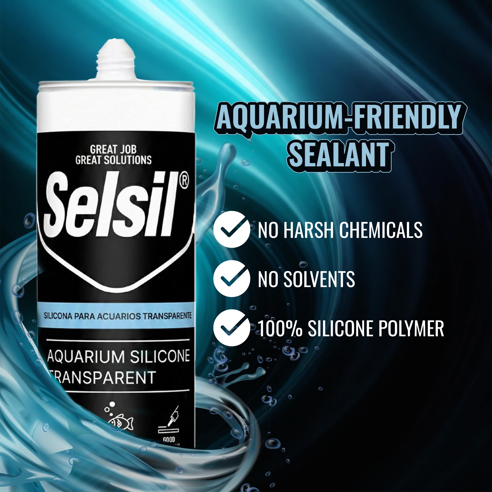 SELSIL aquarium sealant clear fast-curing formula reduces downtime between setups