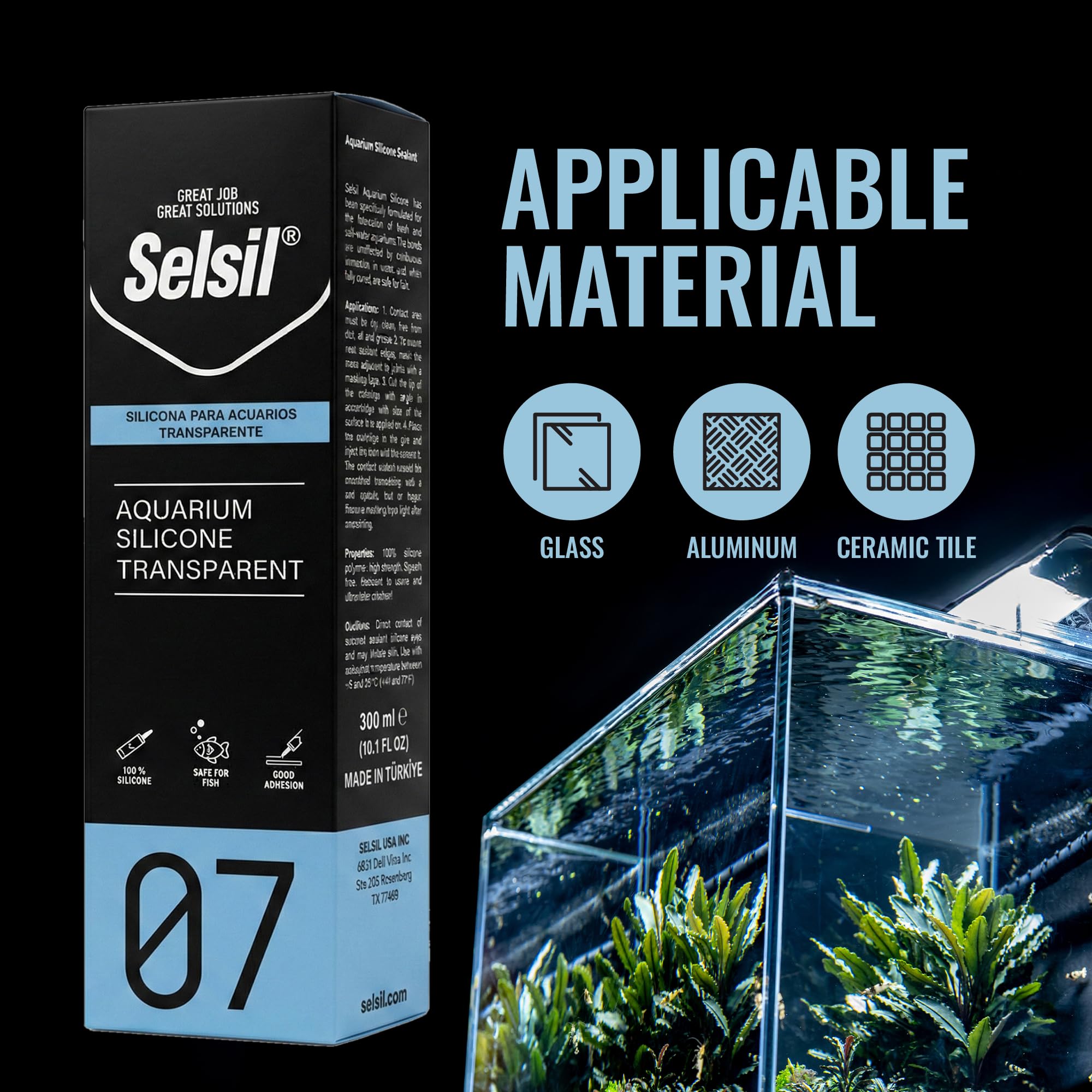 SELSIL aquarium sealant clear UV and ozone resistance for durable aquarium seams