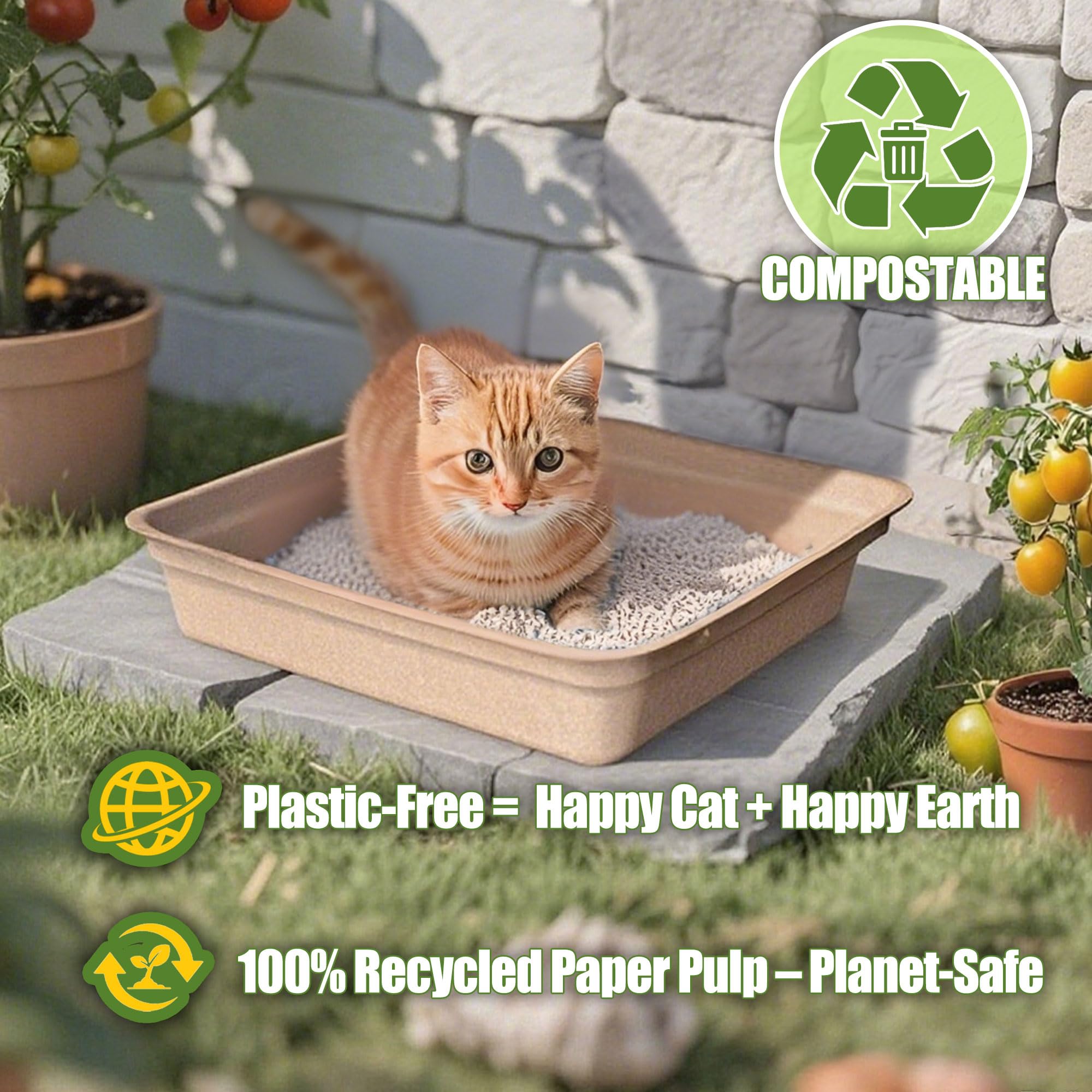 SEMEDOYO disposable litter box large 4-pack ideal for vacations and multi-cat households.
