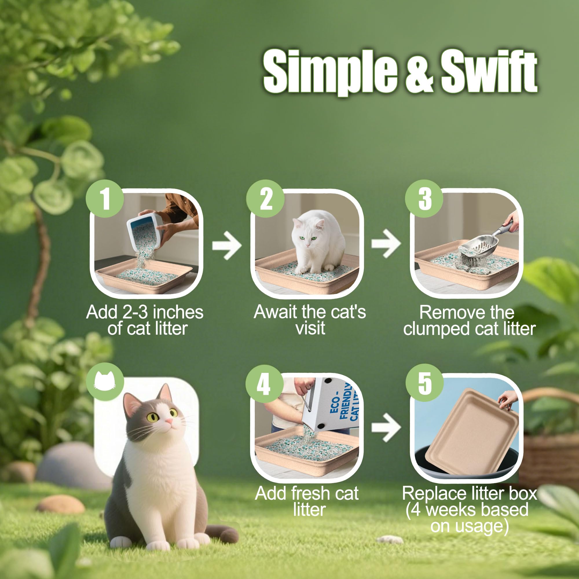 SEMEDOYO spacious design accommodates adult cats with comfortable digging.