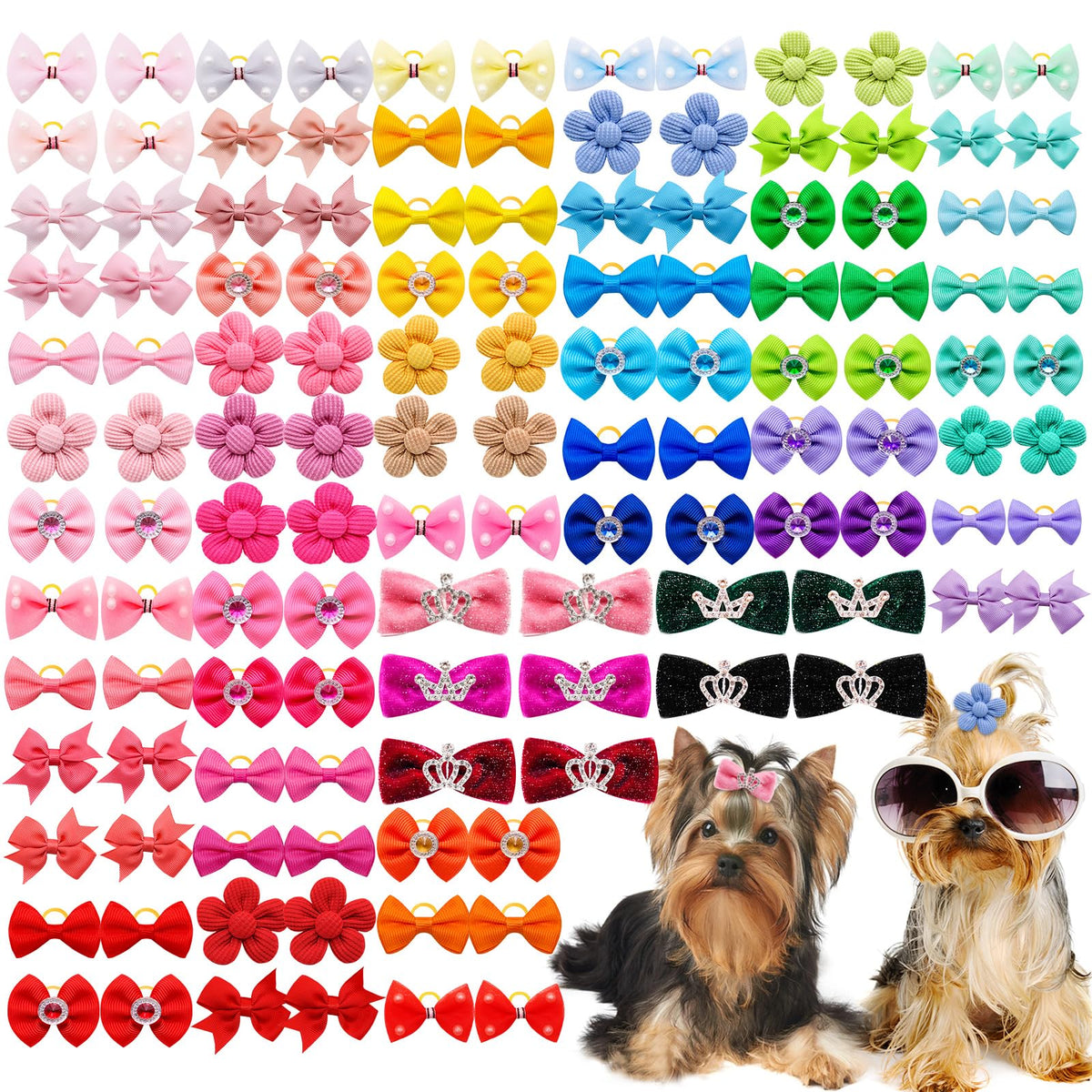 Senniea dog bows with crown design for stylish daily wear.