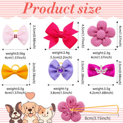 Senniea handmade puppy bowknot with rhinestone crown for festive looks.