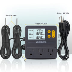 Dual waterproof probes ensure accurate temps across different tanks