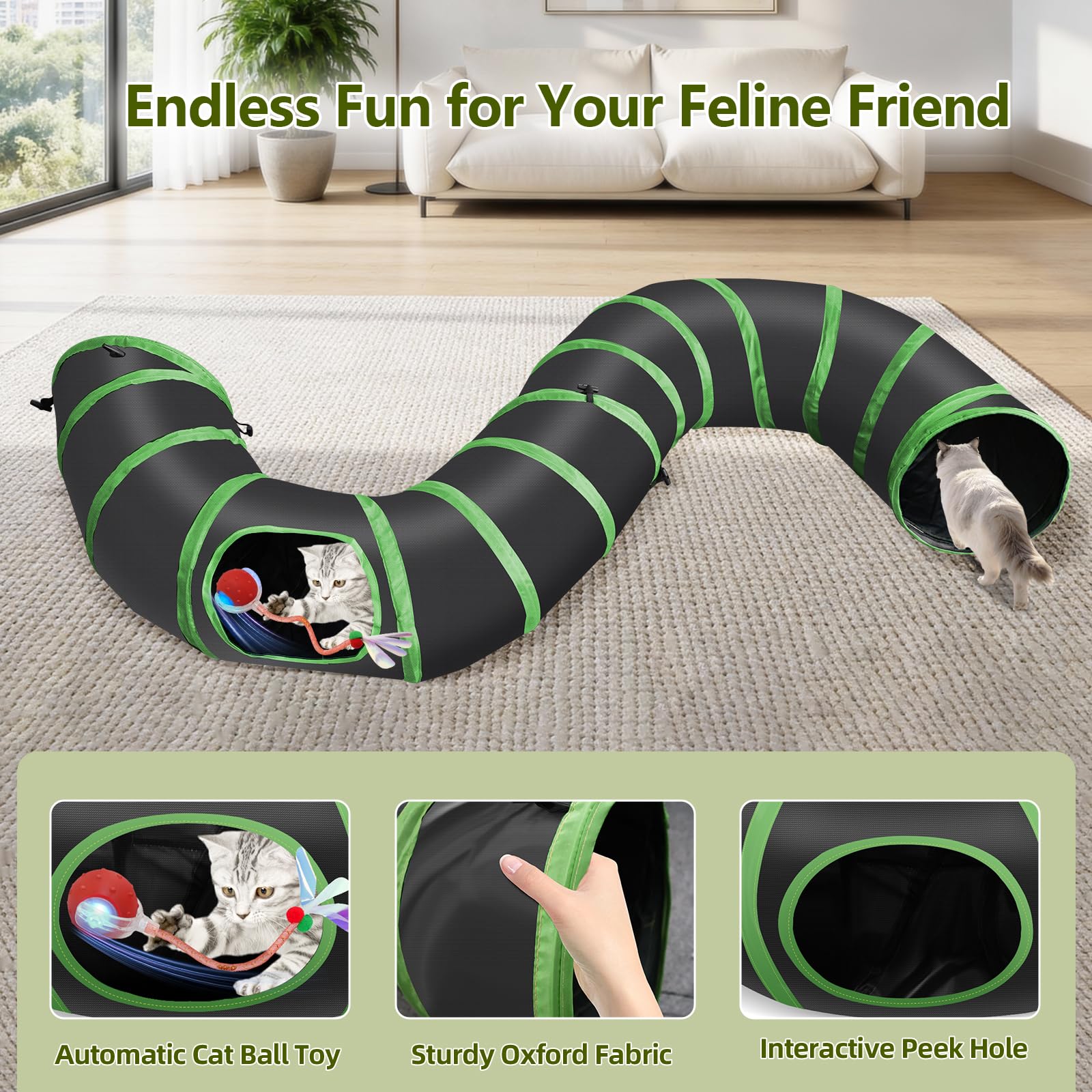 Sentoo collapsible tunnel with three setup options for secure play.