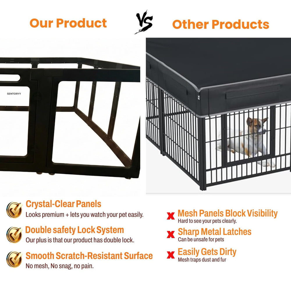 SENTORYY scratch-resistant panels endure playful paws for lasting indoor use