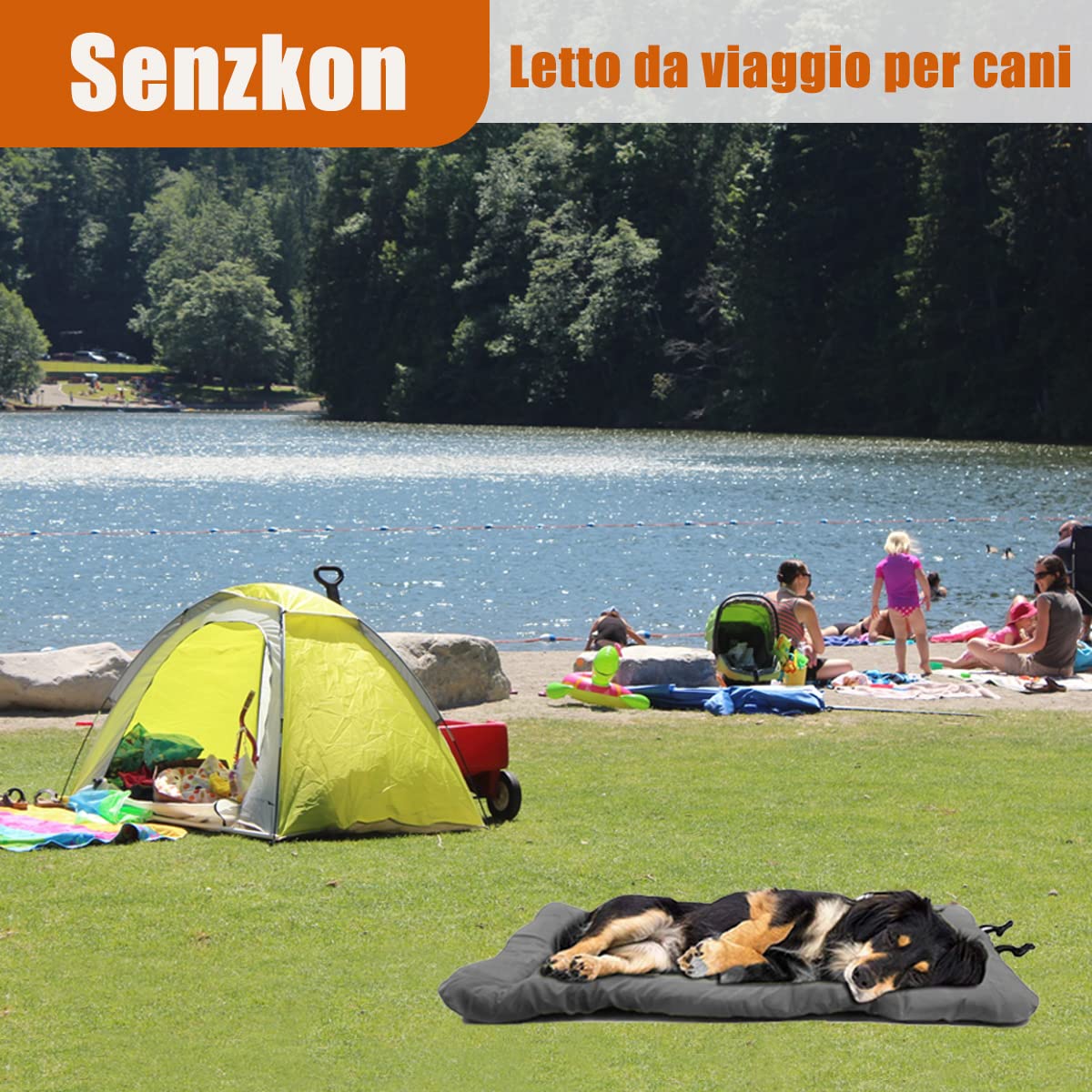 Senzkon outdoor dog bed camping-travel-ready for outdoor adventures.