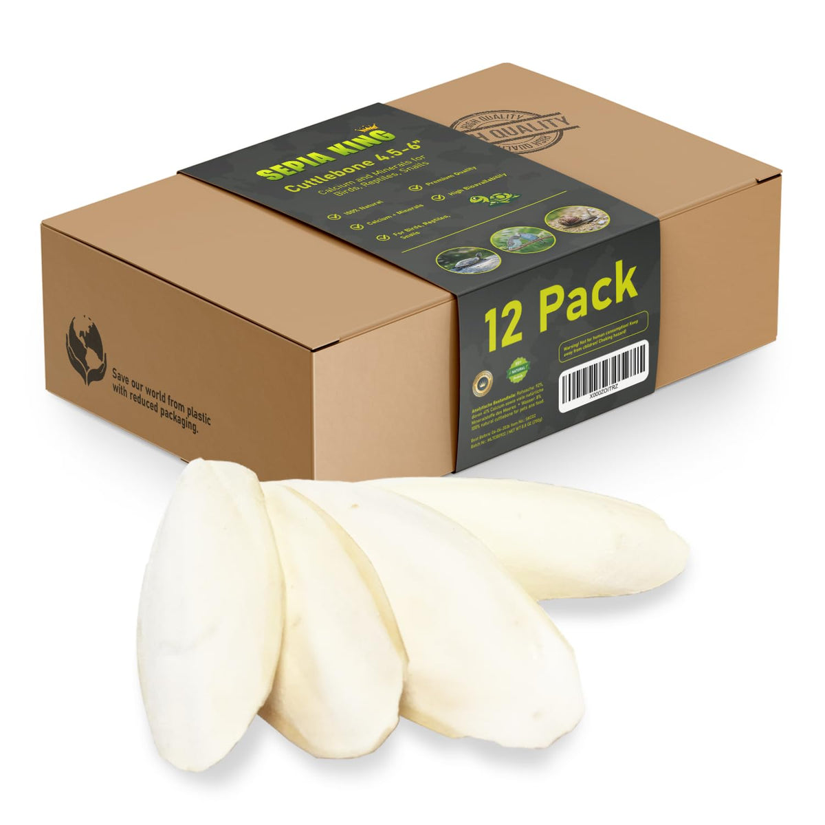 Sepia King medium cuttlebone, 4-6 inch, natural calcium for birds.