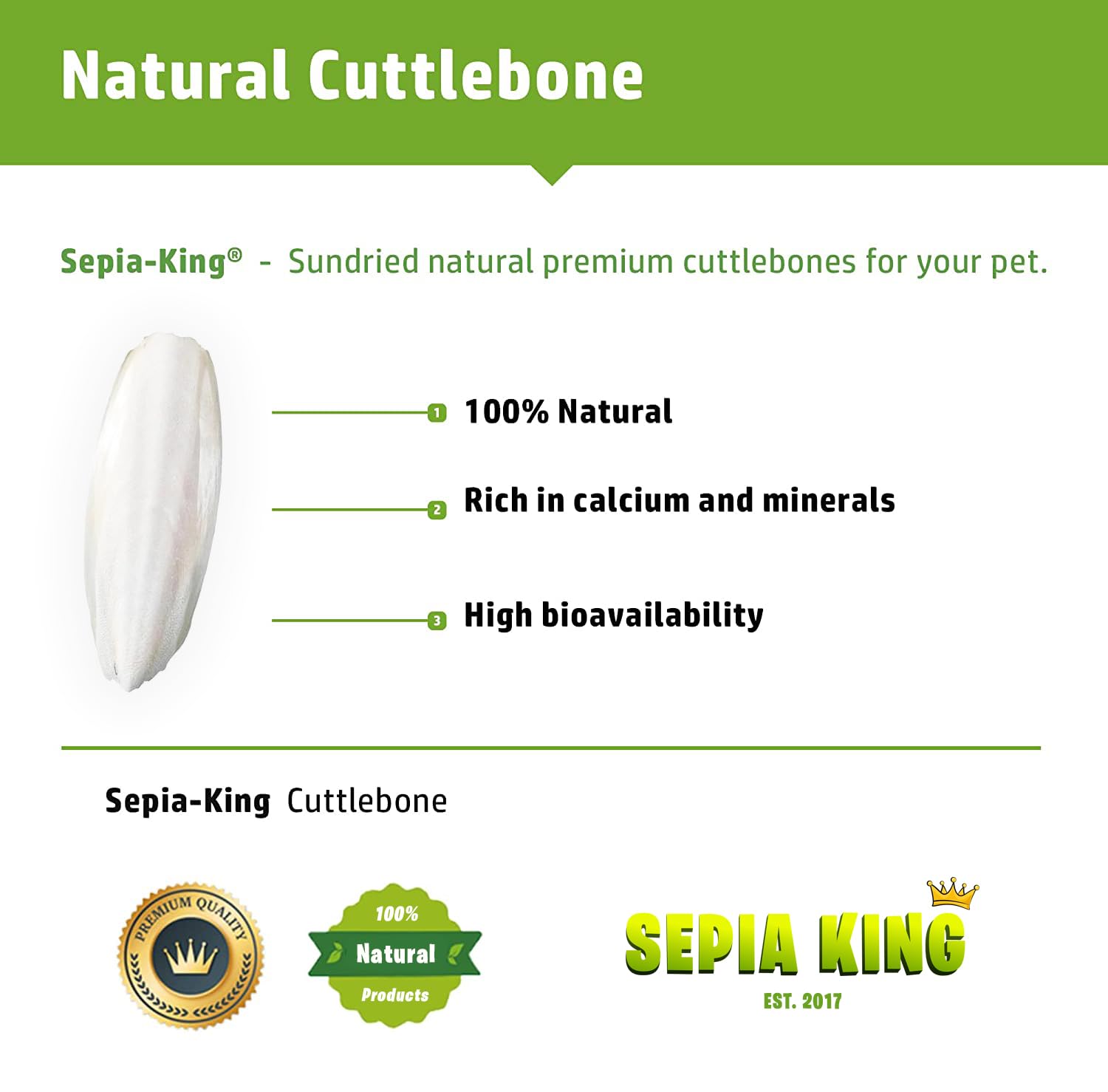 Sepia King tortoise shell health cuttlebone promoting calcium for shell strength