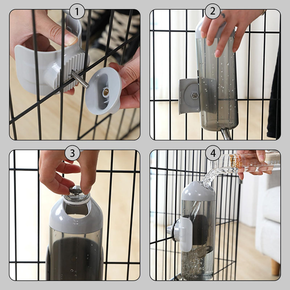 Septillar bottle in cage use preserves space while staying accessible