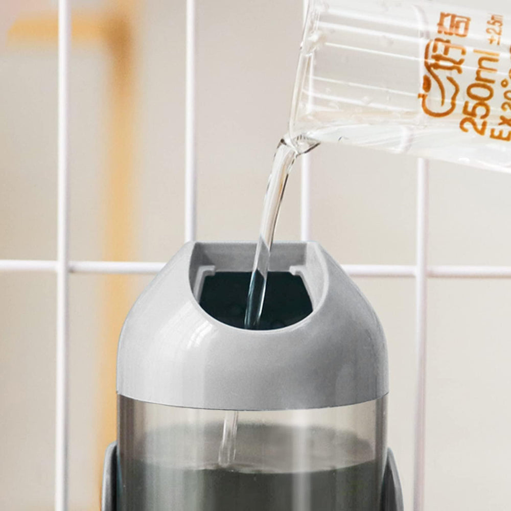 Septillar bottle mounted outside crate for convenient hydration during travel