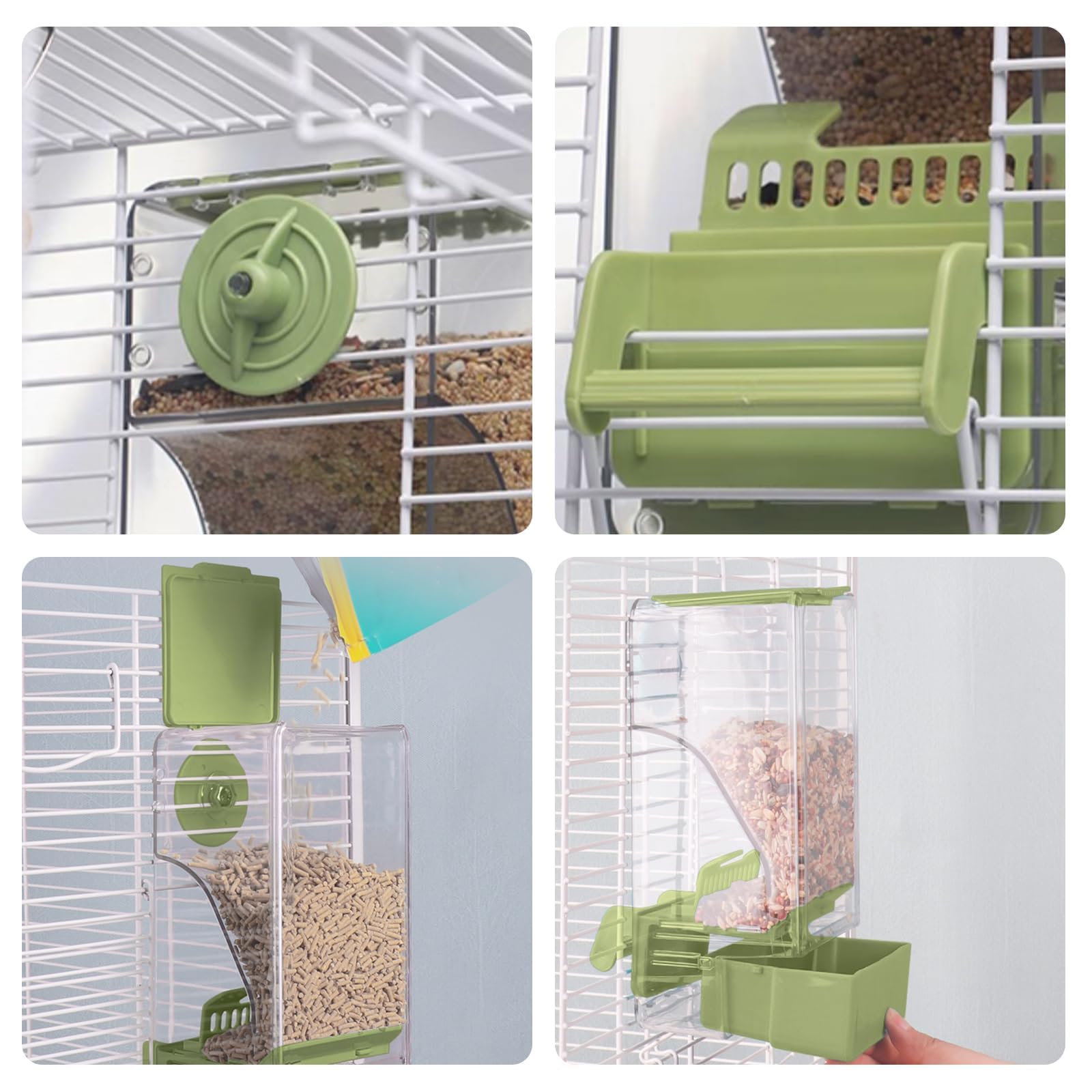 Septillar water dispenser attaches to cages without tools for easy hydration