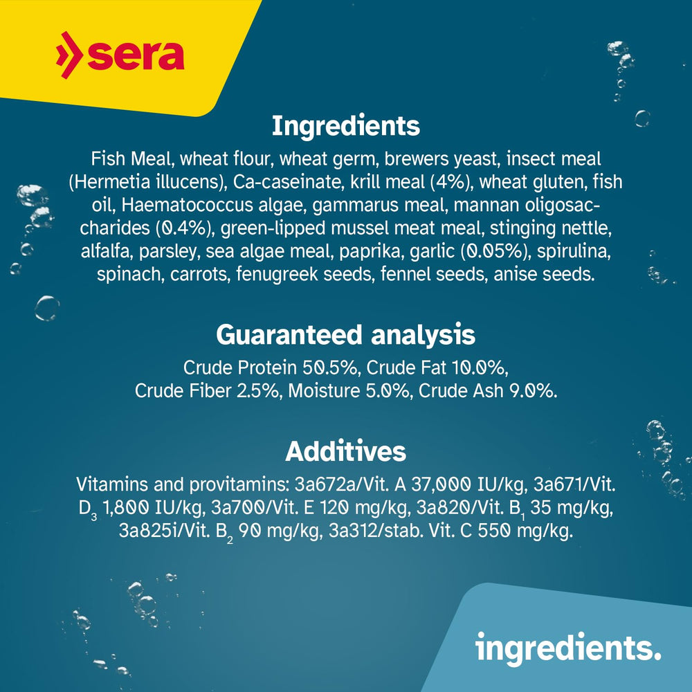 Water clarity in tank reflects low residue from a digestible diet.