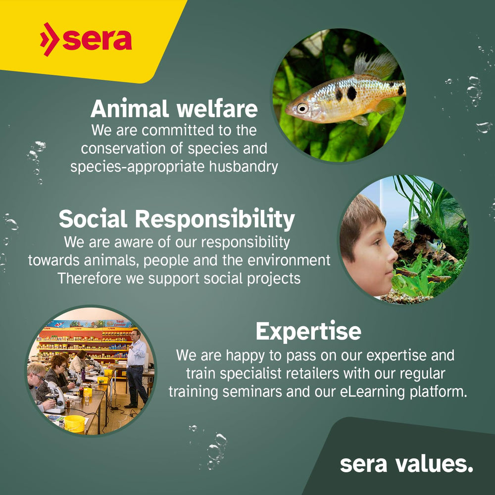 Sera Pond Flakes balanced nutrition with carbs and protein.