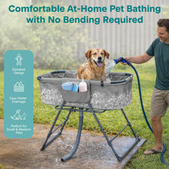 SereneLife dog bath tub offers 360-degree access for thorough grooming