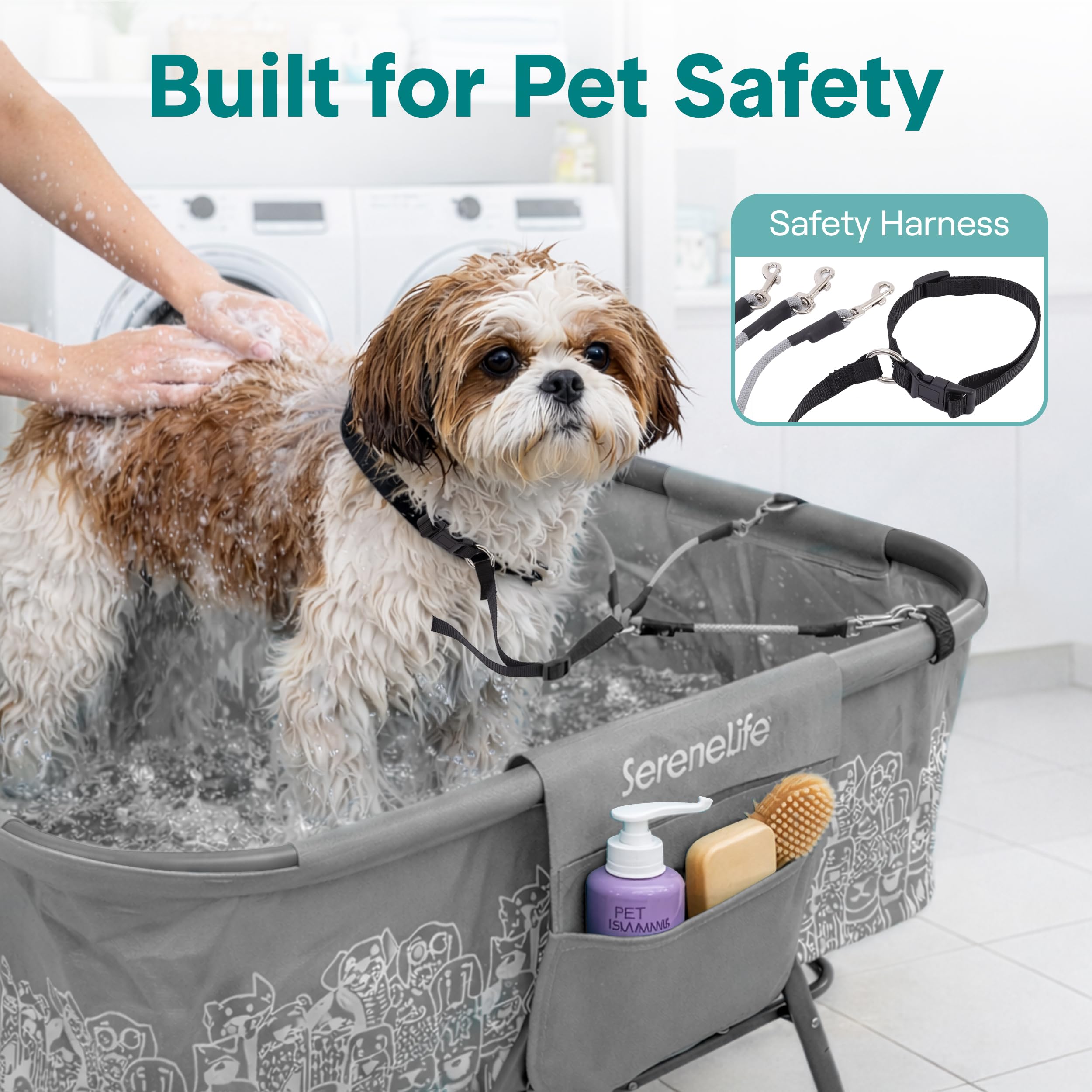 SereneLife anti-slip legs stabilize the tub on any surface