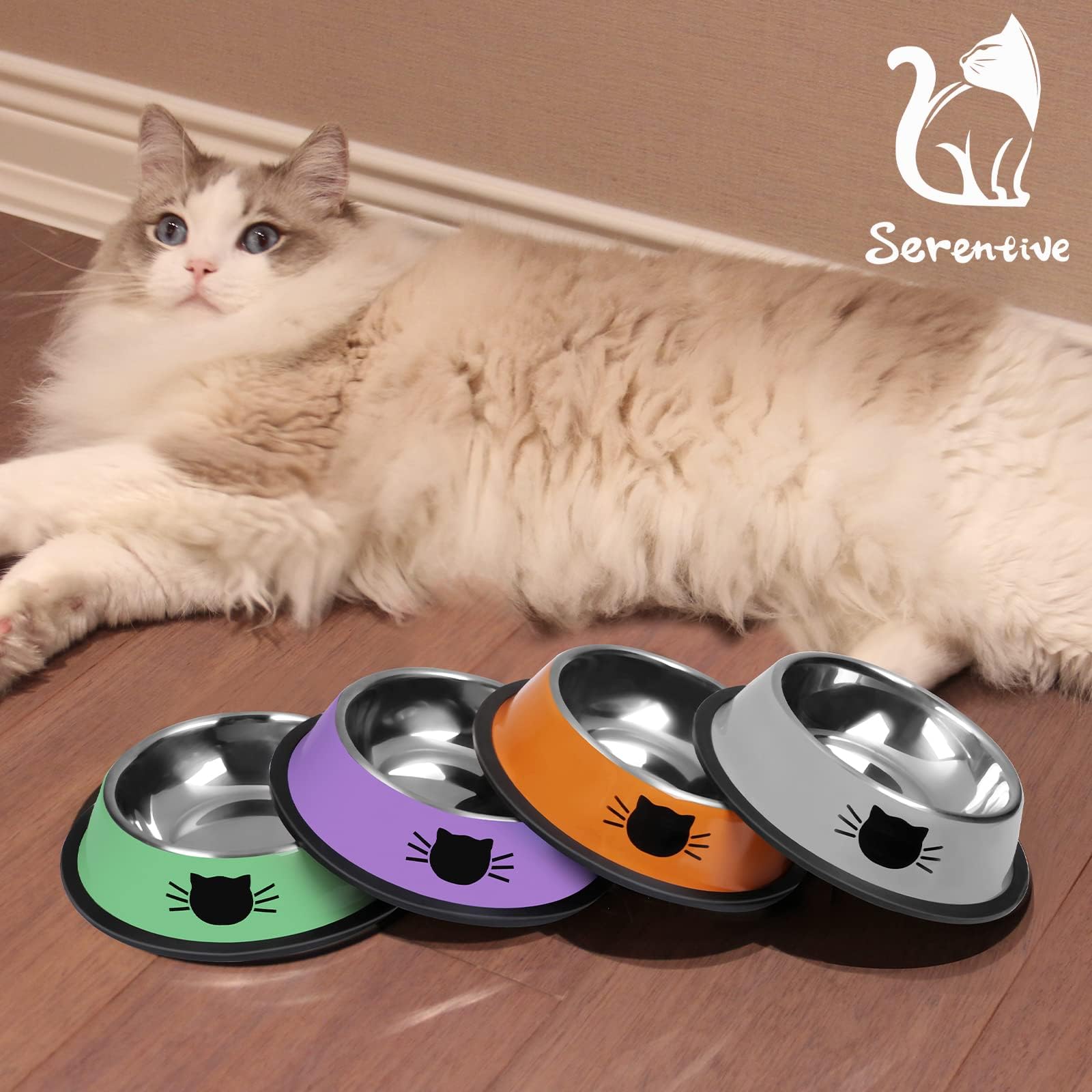 Serentive easy-clean stainless steel bowls resist deformation.