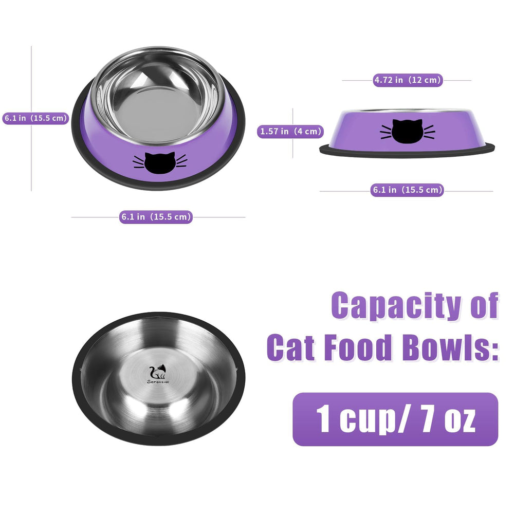 Serentive bowls with non-slip base keep steady during feeding.