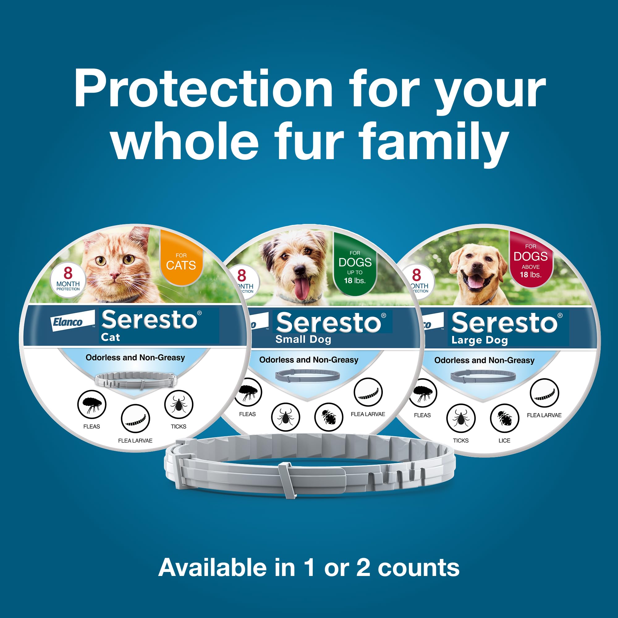 Seresto Cat collar is odorless and non-greasy.