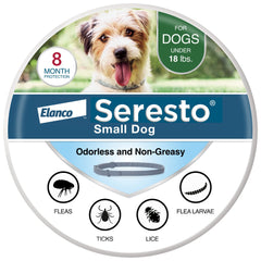Seresto small dog collar front view showing discreet, effective flea and tick protection
