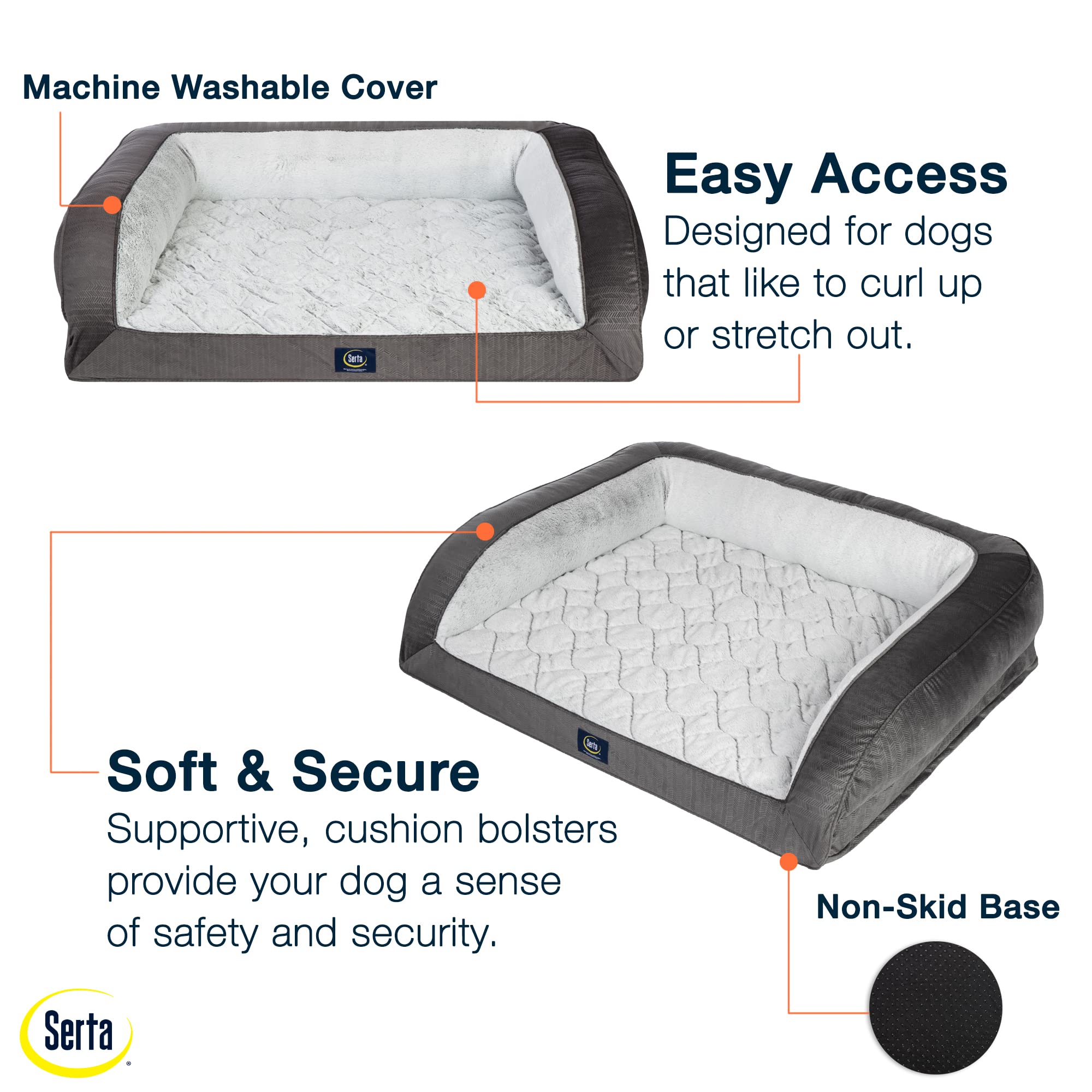 Serta bolster view illustrating head-support for curling or stretching