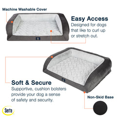 Serta bolster view illustrating head-support for curling or stretching