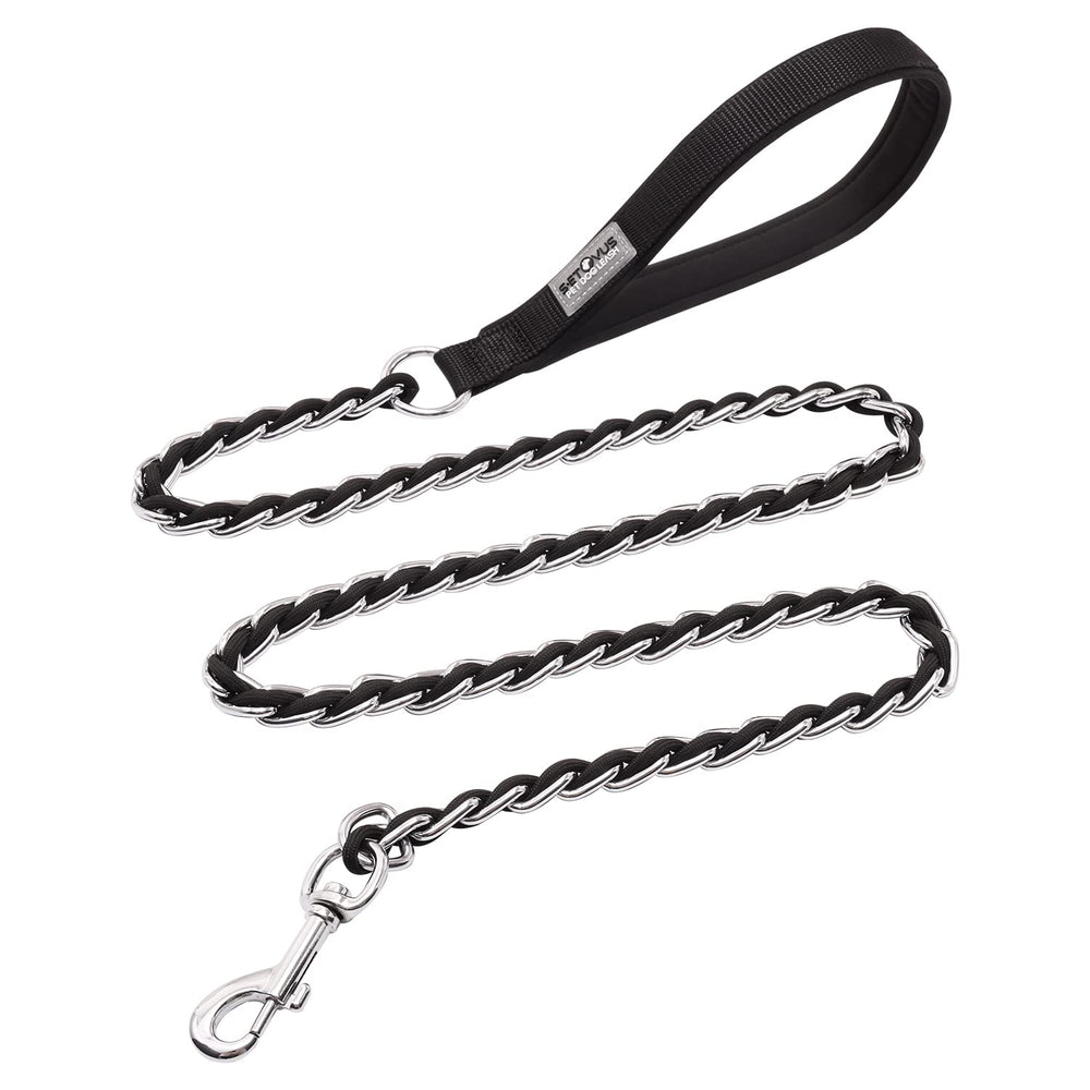 S-ETOVUS chain dog leash with chew-proof link for confident walks.