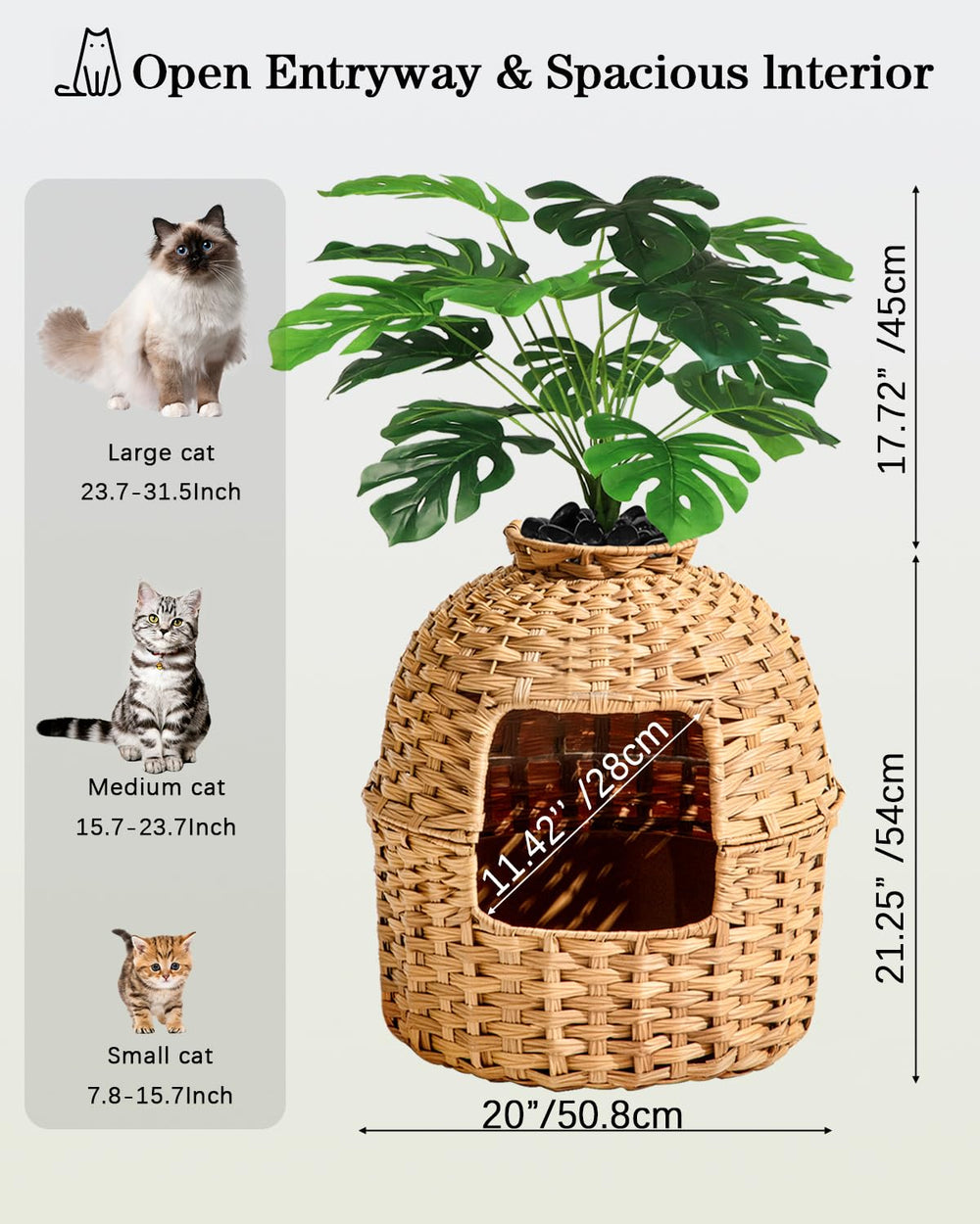 SETVSON artificial plants enhance aesthetics while concealing the litter area.