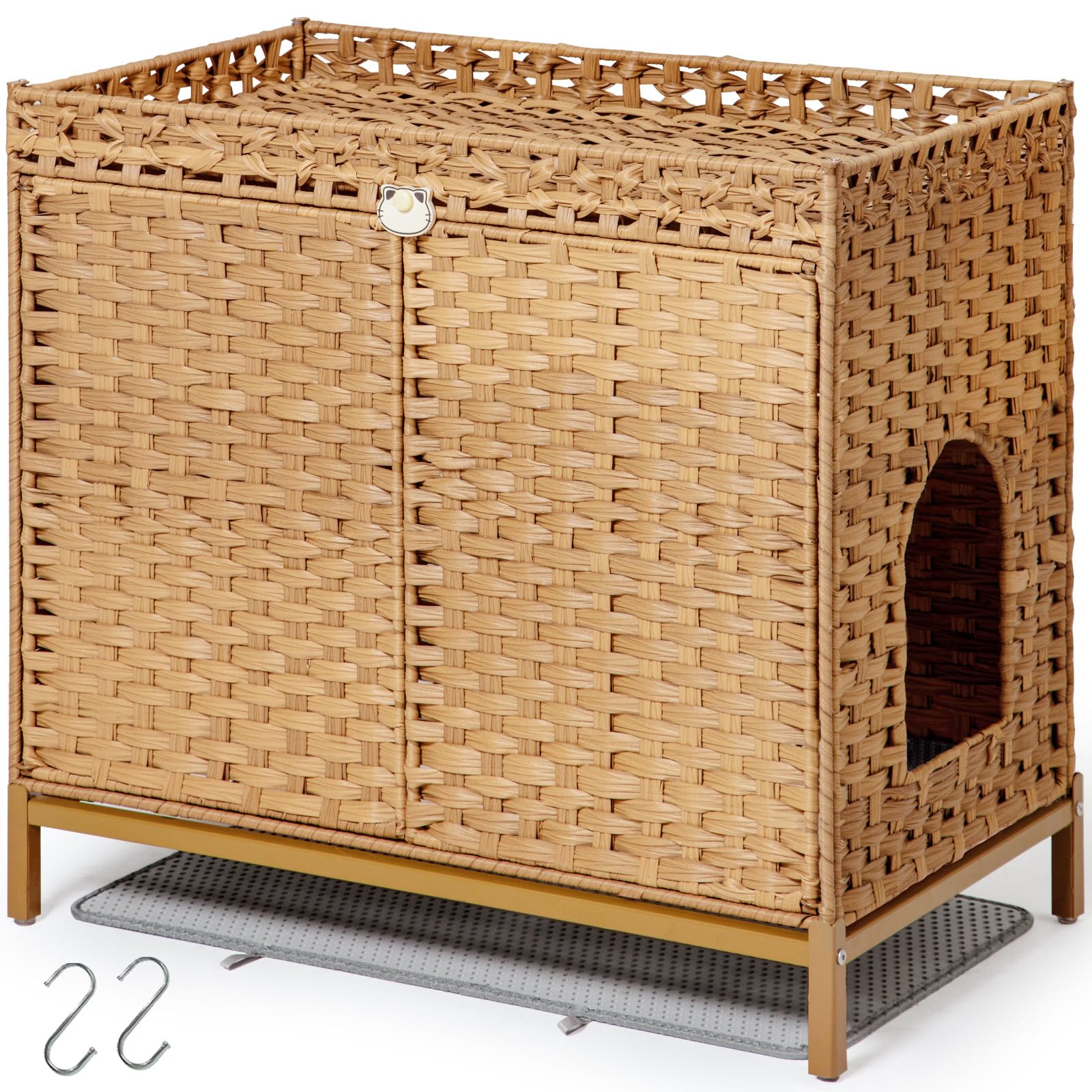 SETVSON cat litter box enclosure front view shows stylish hidden design and space-saving utility.