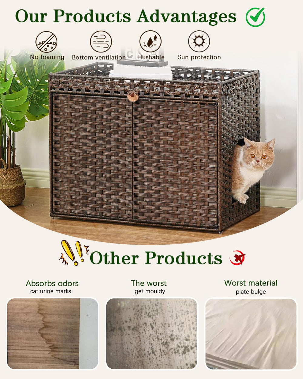 SETVSON enclosure top surface used as a cat perch with stylish finish