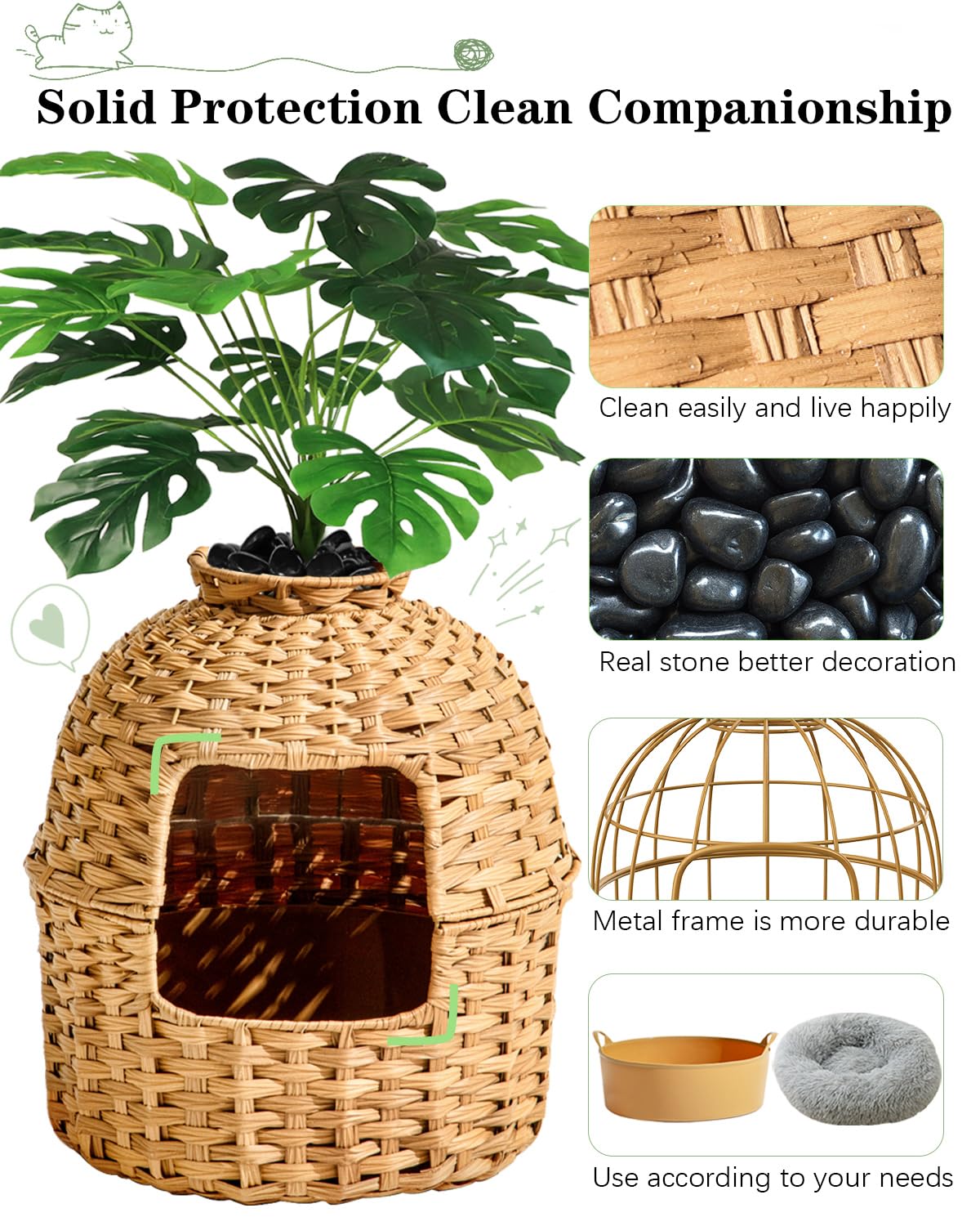 SETVSON removable planter top allows easy access for cleaning.