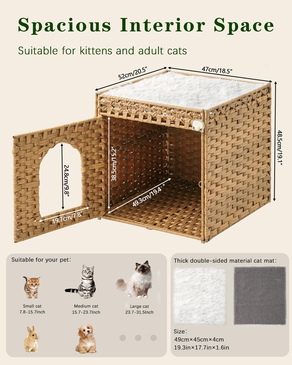 SETVSON spacious interior inviting two cats to relax and play