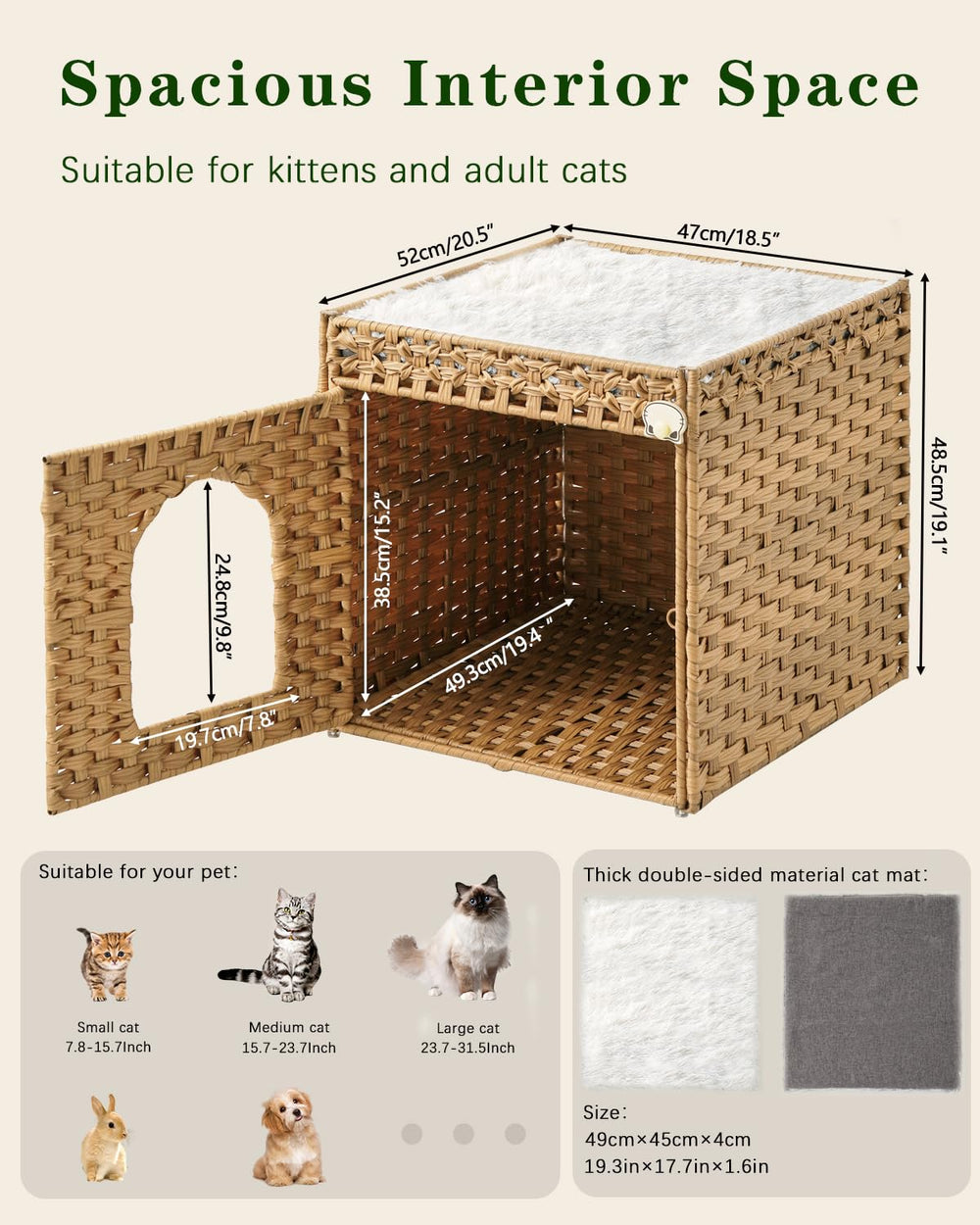 SETVSON spacious interior inviting two cats to relax and play