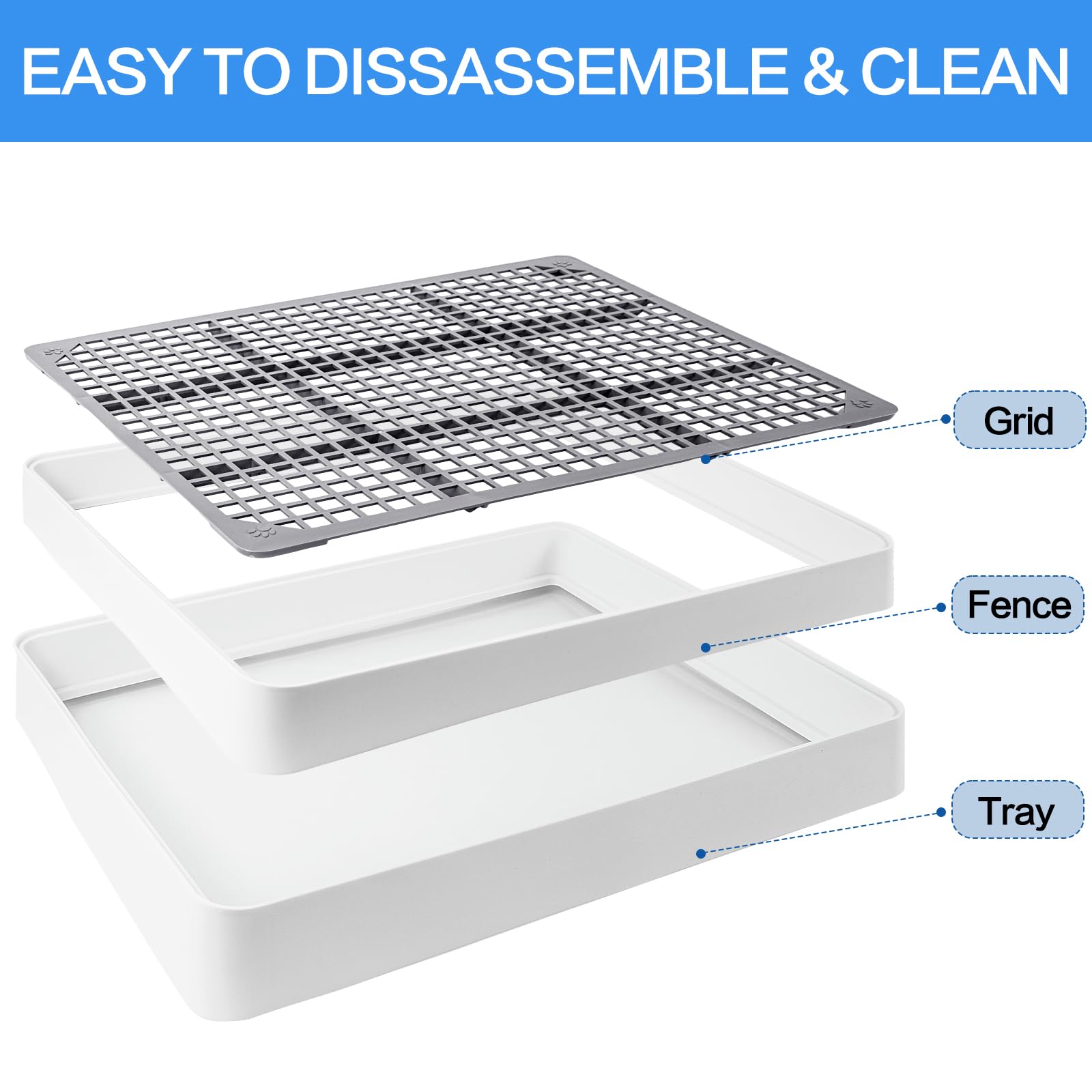 Seuqhck low-entry design rabbit litter box easy access for small pets