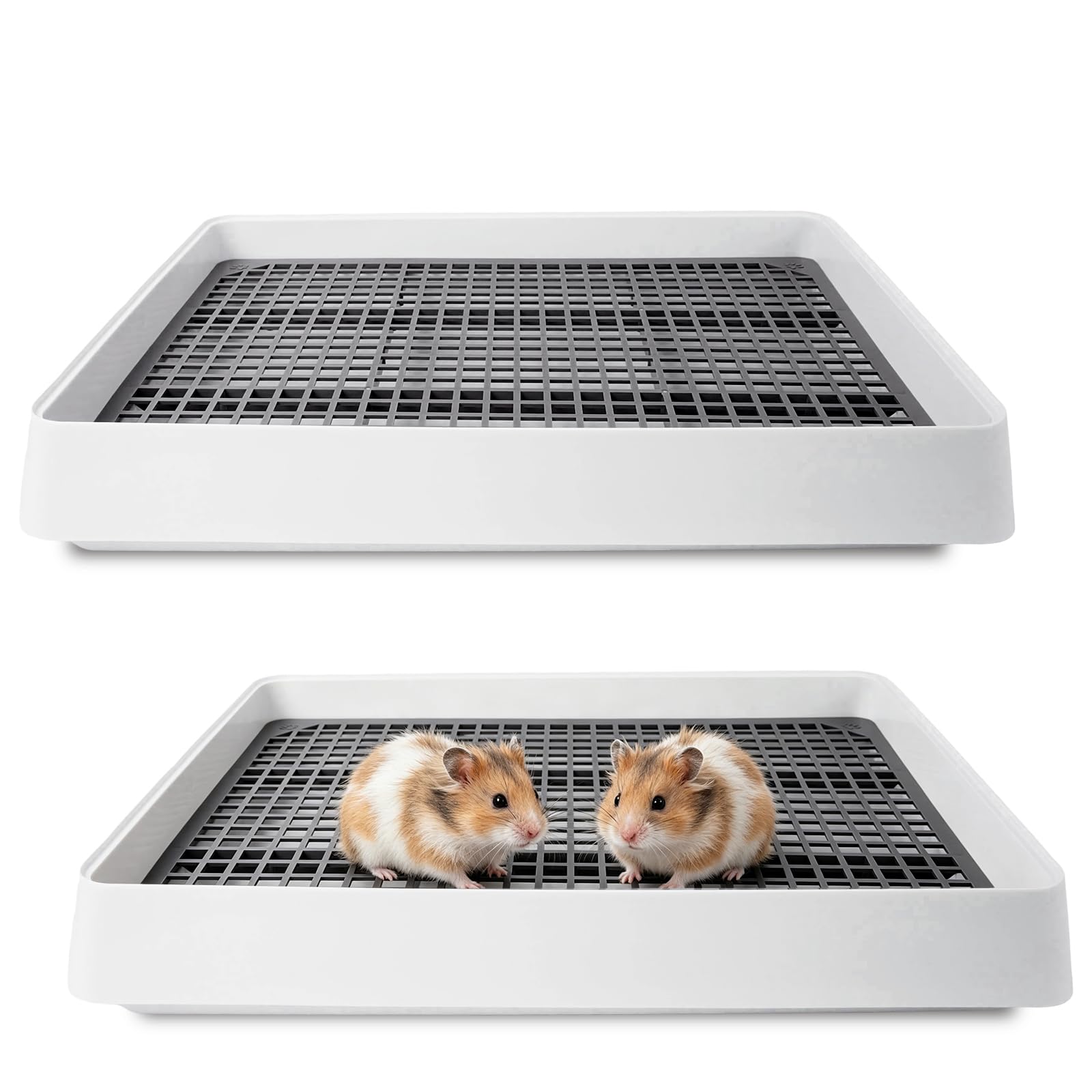 Seuqhck rabbit litter box grate close-up showing perforated grate for waste separation