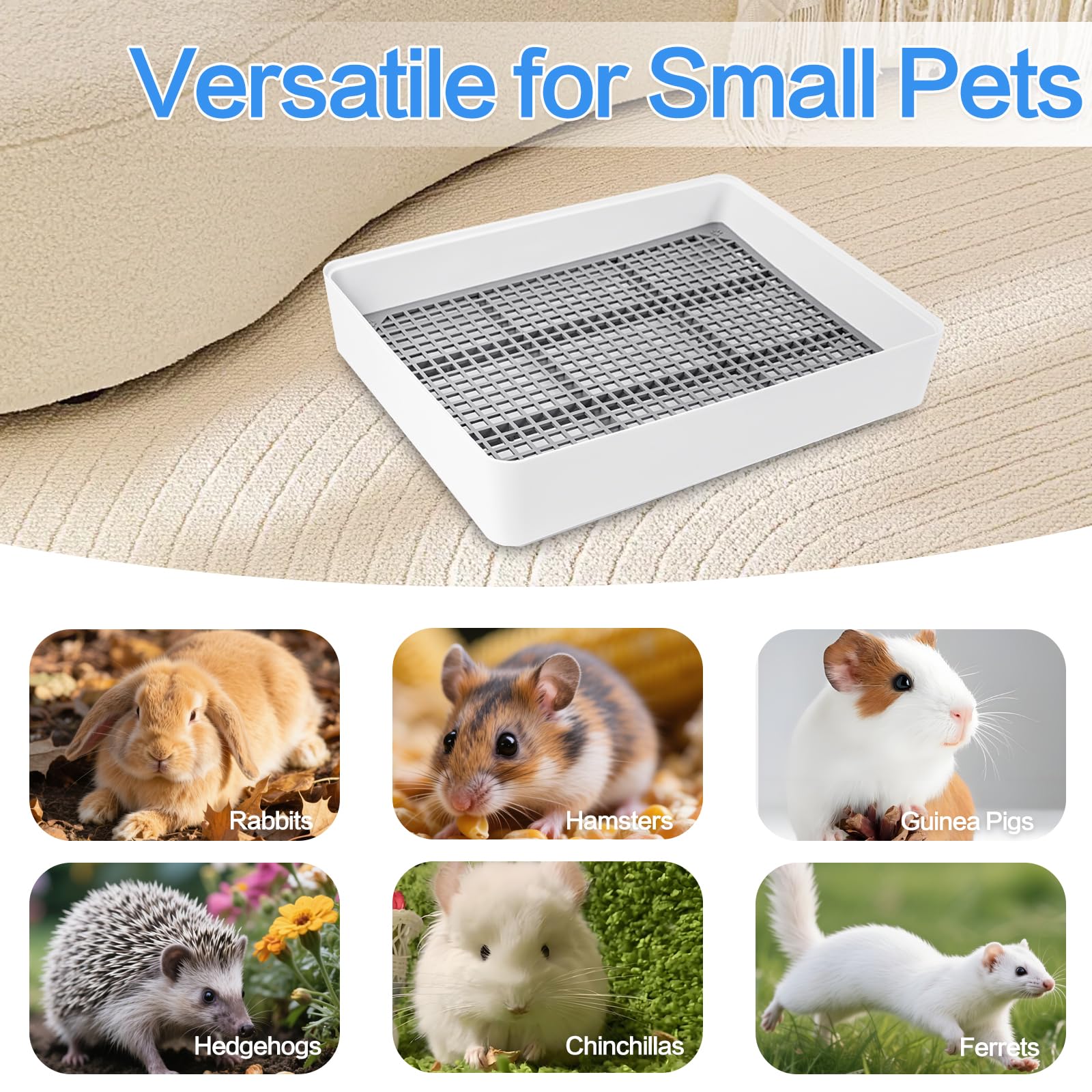 Seuqhck rabbit litter box indoor-outdoor use for flexible placement