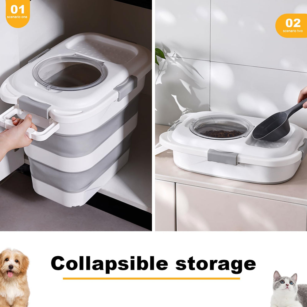 SEWIU seal-tight lid keeps dry pet food fresh longer.