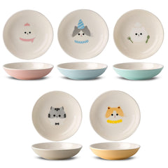 Seyatoo ceramic cat bowls wide 5-7 inches reduce whisker fatigue during meals.