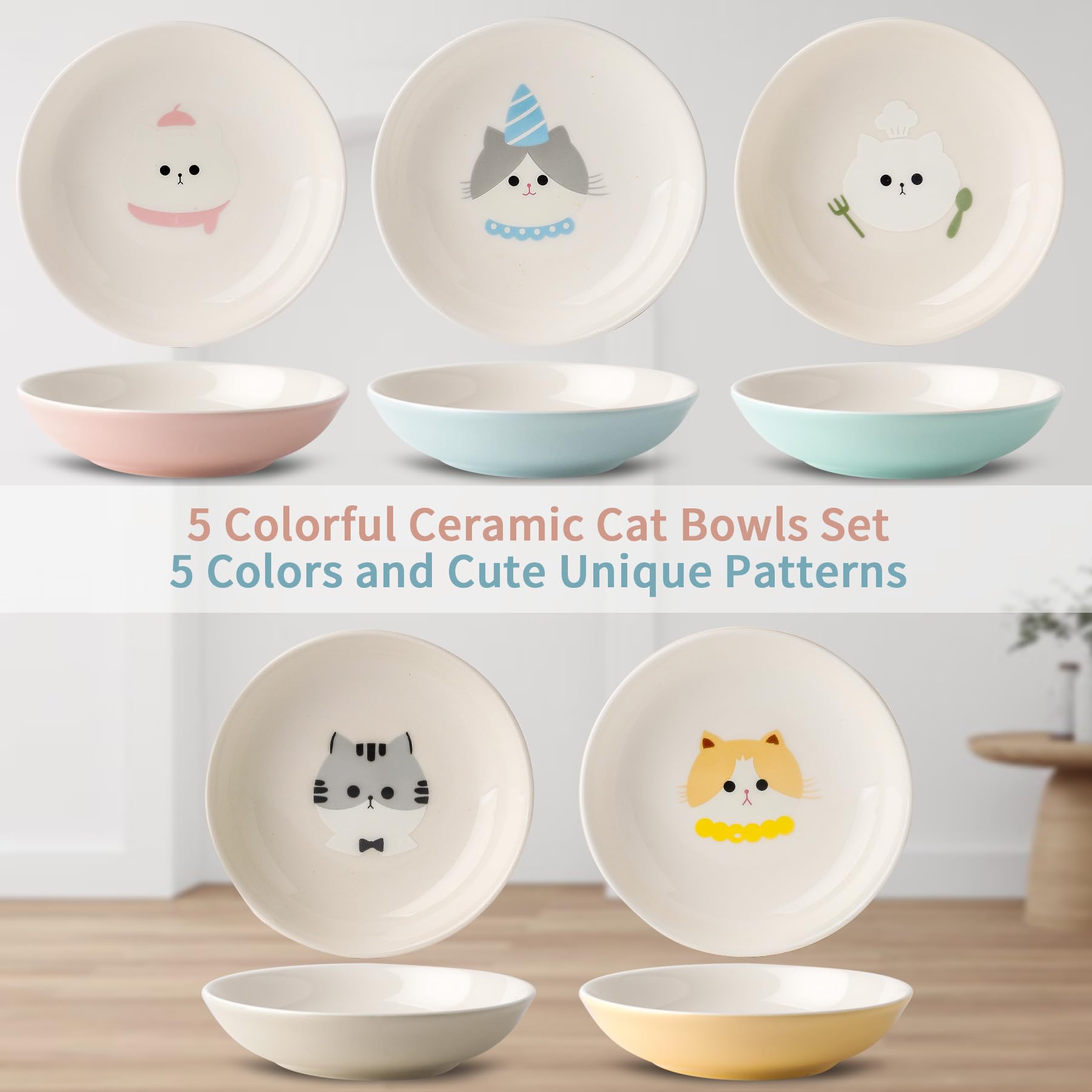 Seyatoo multipurpose bowls suit dry, wet food and water for small pets.